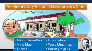 An Elementary School Classroom in a Slum by Stephen Spender  Line by line Explanation  Class 12 [upl. by Ecitsuj]