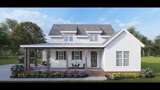 MODERN FARMHOUSE PLAN 00900305 WITH INTERIOR [upl. by Freudberg]