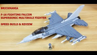 BRICKMANIA F16 FIGHTING FALCON  SUPERSONIC MULTIROLE FIGHTER SPEED BUILD amp REVIEW [upl. by Towne]