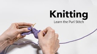 The Easiest Purl Stitch Tutorial  Knitting for Beginners [upl. by Alegnasor565]