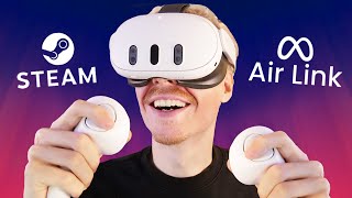 How To Play Oculus amp Steam PCVR Games On Meta Quest 3 Using Air Link [upl. by Orian]