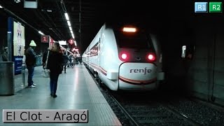 Rodalies Barcelona  El Clot  Aragó R1  R2  R11  Renfe Civia  447  449 [upl. by Reizarf]