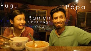 Ramen challenge vlogPAPAPUGU Dixita and Chetan [upl. by Nolram135]