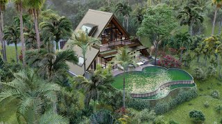 AFrame House Design Tropical House Design Cabin in the forest Small house Iconic Design  11 [upl. by Minni]