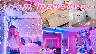 EXTREME ROOM MAKEOVER my NEW room aesthetictiktokpinterest inspired bedroom [upl. by Ecneret]