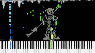 Undertale AU  DISBELIEF Papyruss Genocide Route Theme  LyricWulf Piano Tutorial on Synthesia [upl. by Giardap]