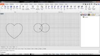 RhinoGold 40  heart shape from curves [upl. by Gladstone365]