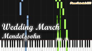 Wedding March  Mendelssohn Piano Tutorial Synthesia [upl. by Ellata]