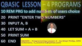 QBASIC Programing Lesson 4 using INPUT [upl. by Ajuna]