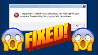 How To Fix MSVCP110dll Error in Windows 10 In 2021  MSVCP110dll Not Found  MSVCP110dll Missing [upl. by Eillil932]