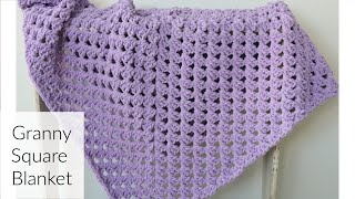 Giant Crochet Granny Square Blanket Tutorial [upl. by Anirtac]