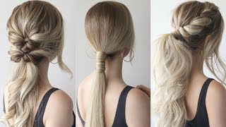 HOW TO EASY PONYTAILS  Perfect Prom Hairstyles [upl. by Lertsek11]