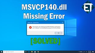 How to Fix MSVCP140dll Missing in Windows 10 8 7 2 Fixes [upl. by Neelav820]