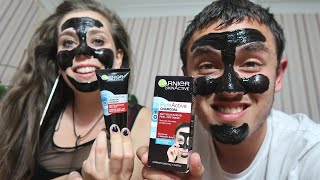 Garnier Skin Active Charcoal Face Mask Anti Blackhead [upl. by Vanda]