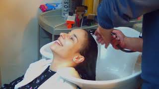 Hair of 14 women being washed in hair salon [upl. by Laddy414]