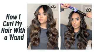 HOW TO CURL YOUR HAIR WITH A WAND FOR BEGINNERS [upl. by Ahsinan]