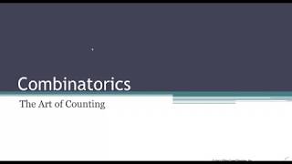 Introduction to Combinatorics [upl. by Nilyram523]