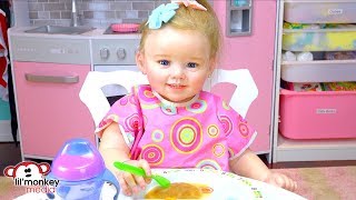 My Reborns My 1st Reborn Toddler Doll  Julies Lunch Routine [upl. by Viva]