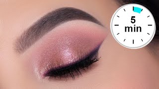 5 MINUTE Soft Glam Eye Makeup Tutorial  Rose Gold Eye Look [upl. by Pandolfi]