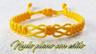 COMO HACER ESTA HERMOSA PULSERA DE HILO NUDO PLANO  TUTORIAL DIY [upl. by Rosemarie]