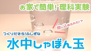 【家で簡単実験】閉じ込められた 水中しゃぼん玉 [upl. by Wanfried]