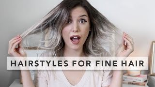 3 Quick and Easy Hairstyles for FINE HAIR [upl. by Nic451]