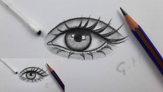 Kolay Ve Güzel Bir Göz Resmi Nasıl Çizilir Çizim Hobimiz Göz Çizimleri  How to Draw an Eye [upl. by Einalam]