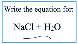 NaCl  H2O Sodium chloride  Water [upl. by Brodsky]