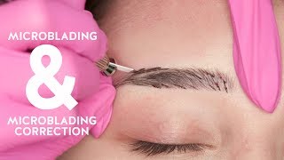 Microblading and Microblading correction procedure TUTORIAL [upl. by Ertha]