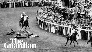 Suffragette Emily Davison knocked down by Kings horse at Epsom [upl. by Ahsel]