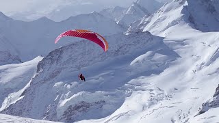 Ueli Steck Paraglides Between Mountains In The Swiss Alps [upl. by Nassir]