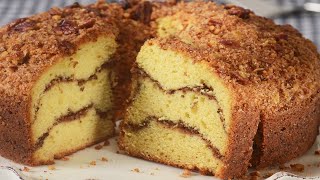 Cinnamon Streusel Coffee Cake Recipe Demonstration  Joyofbakingcom [upl. by Adiasteb]