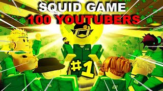 ASI GANE 100K ROBUX EN UN SQUID GAME CON 100 YOUTUBERS [upl. by Grubman]