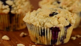 Blueberry Streusel Muffins Recipe Demonstration  Joyofbakingcom [upl. by Sharity]