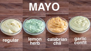 easy HOMEMADE MAYO 4 ways [upl. by Aneleh438]