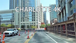 Charlotte 4K  Driving Downtown  North Carolina USA [upl. by Onafets635]