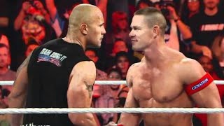 John Cena calls out The Rock and issues a WrestleMania Raw [upl. by Nuawtna]