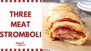 Three Meat Stromboli  A Fast and Easy Dinner [upl. by Dunseath]