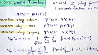 1D amp 2D Wavelet Transform in Image processing  Lec21 [upl. by Mathias187]