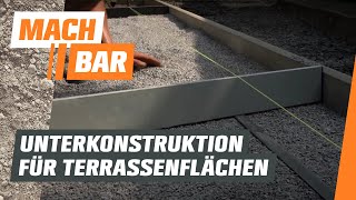 Unterkonstruktion für Terrassen und Pflasterflächen  OBI [upl. by Tterrag978]