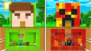 PrestonPlayz vs Jelly SECRET Underground Base Build BATTLE Minecraft Challenge [upl. by Nevin]