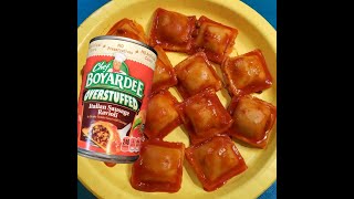 The Chef Boyardee Overstuffed Italian Sausage Ravioli is tasty [upl. by Drareg]