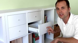 How to assemble Ikea bookshelf drawers  EXPEDIT KALLAX shelf [upl. by Direj814]