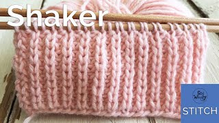 Shaker stitch Half Fishermans Rib A tworow repeat knitting pattern easy and reversible [upl. by Aicnorev884]