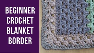 EASY Crochet Border for Baby Blanket  Granny Stripe [upl. by Naujej]