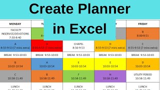 Create Daily Weekly Planner in Excel [upl. by Ayr819]