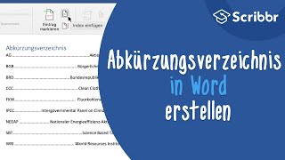 Abkürzungsverzeichnis in Word in 3 Schritten erstellen  Scribbr 🎓 [upl. by Latnahs]