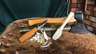 Beginners Guide to Wood Carving  Carving a Simple Spoon [upl. by Garrik614]