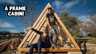 Building a Tiny AFrame Cabin from Scratch  OffGrid Homestead in Portugal [upl. by Intyre]