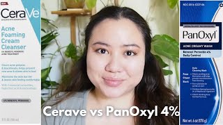 PanOxyl vs Cerave Benzoyl Peroxide 4 Cleanser [upl. by Marthena]